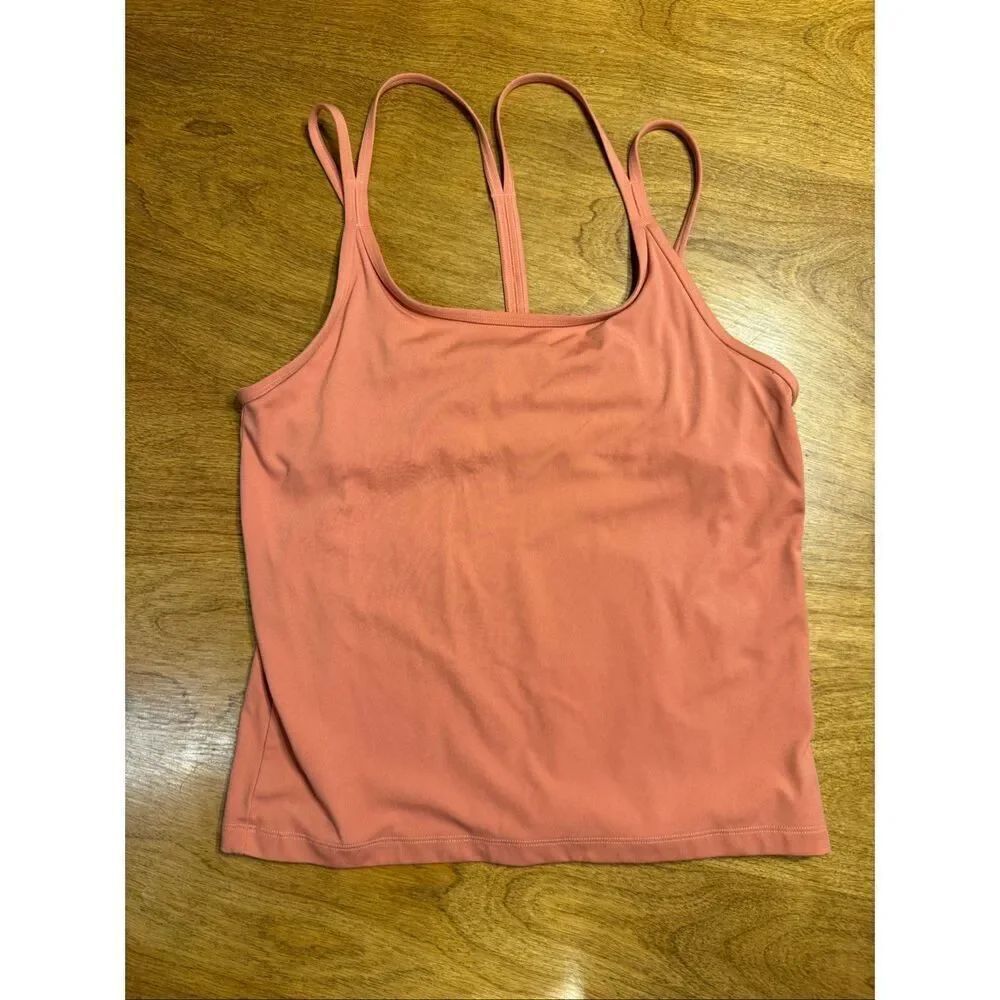 PINK Victoria's Secret Women's Butterfly Soft Workout Tank Top Coral Peach Large